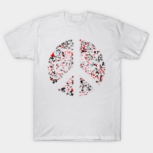 Peace Symbol paint drips abstract art T-Shirt